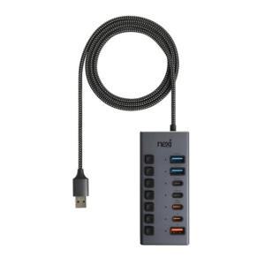 USB3.0 C타입 7포트 허브 PD충전 유전원 NX1411