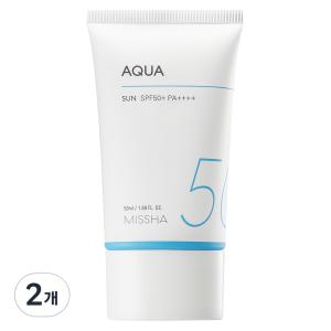 (1+1) 미샤 올 어라운드 세이프 블록 아쿠아 선크림 SPF50+ PA++++, 50ml, 2개 2set