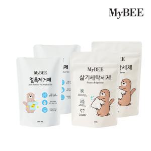 초핫딜 마이비 얼룩제거제 리필(300ml)x2개+삶기세탁세제 리필(400g)x2개