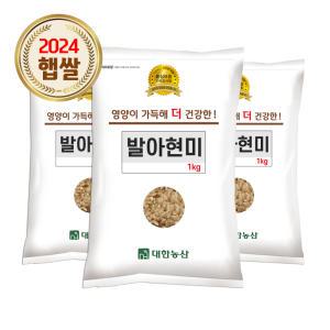 국산 발아현미 3kg (1kgx3) / 24년 검정쌀 잡곡