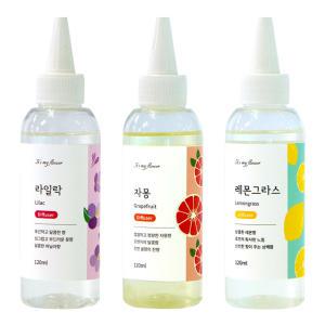 [잇츠마이플라워]천연 디퓨저 리필액 120ML X 3 + 스틱 5P 방향제 디퓨져 리필