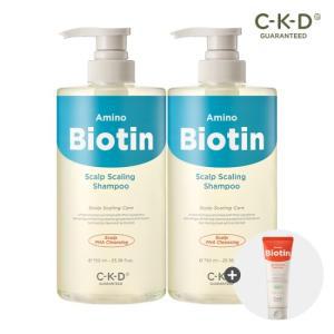 CKD 아미노비오틴 두피각질샴푸 750ml 2개+트리트먼트 150ml