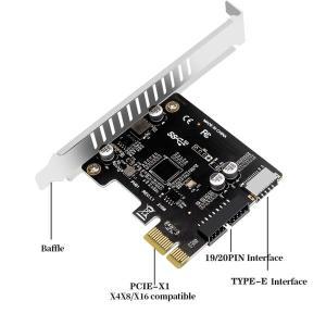 PC PCI-E to USB 3.0 C 타입 전면 패널 어댑터, 허브 분배기 확장 카드, 19 핀