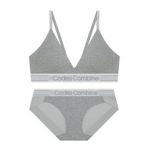 [매장정품] 코데즈컴바인 CODES COMBINE INNERWEAR 컬러로고플레이 브라렛 팬티 세트_그레이