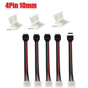 10mm 4Pin 5050 LED RGB 스트립 연장 커넥터 케이블 와이어, 5 24V Led 라이트 클립