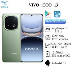 ViVO iQOO 13 스냅드래곤 8 엘리트 6150mAh 120W SuperVOOC 50MP 후면 카메라, OIS 6.82 인치 2K Q10 OLED