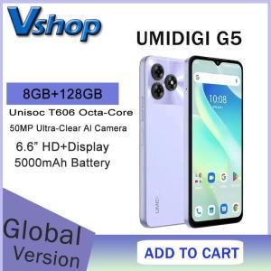 UMIDIGI G5 스마트폰, 8GB RAM + 128GB ROM, 50MP 카메라, 5000mAh 배터리, 6.6 인치, 안드로이드 13 Uniso