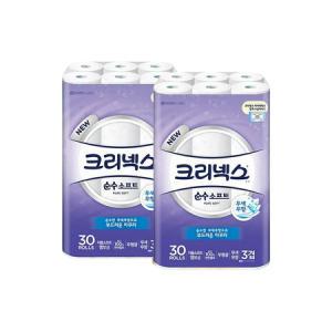 크리넥스 3겹 순수 소프트 27Mx30롤x2팩