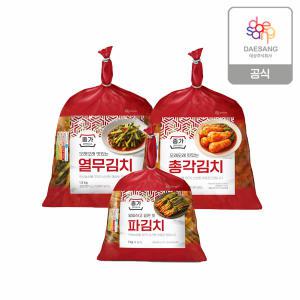 [종가] 파김치 1kg + 총각김치 1.4kg+열무김치 1.5kg (총 3.9 kg)