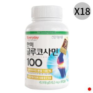 한미양행 글루코사민 100 관절 연골 건강 90캡슐 X18