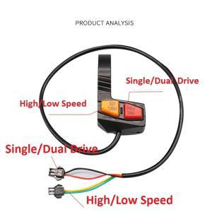ECO TURBO 싱글 듀얼 드라이브 스위치 단추 모드 스위치 고속 저속 전기 스쿠터 부품용 커넥터 포함