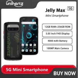 Unihertz 젤리 맥스 5G 미니 스마트폰, 안드로이드 14,12GB + 256GB 휴대폰, IR 블래스터, 100MP, 4000mAh,