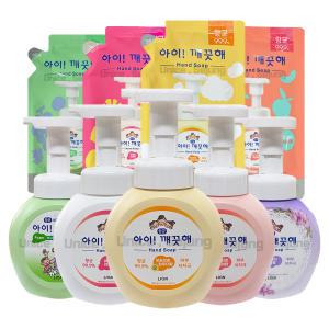 아이깨끗해 핸드솝 리필 200ml 4개 외 / 거품형 핸드워시 손세정제 순파우더 레몬 복숭아 청포도 블루밍퍼플 / 용기 250ml