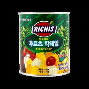 (주)동서 리치스 트로피칼 후르츠 칵테일 원터치 850g × 12캔