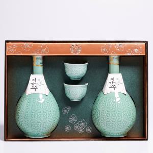 이강주 주병세트 25도 500ml 2본입(전용잔,쇼핑백 포함) 도자기 호리병 전주 선물