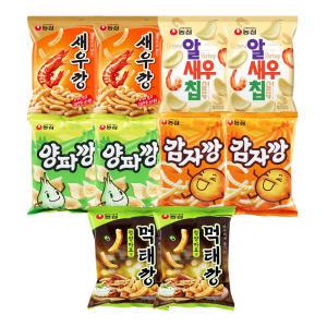 농심 먹태깡, 60g, 2개 + 새우깡, 90g, 2개 + 양파깡, 83g, 2개 +알새우칩, 68g, 2개 + 감자깡 75g, 2개