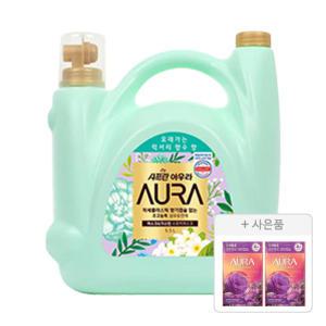 아우라 초고농축 섬유유연제 스모키머스크, 5.5L, 1개 + 증정 (생화캡슐 리필 자스민머스크, 680ml, 2개)