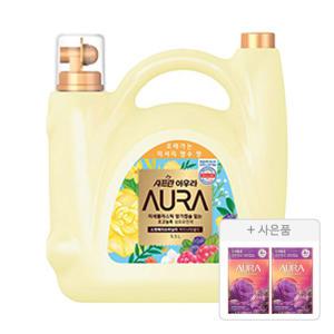 아우라 초고농축 섬유유연제 미드나잇골드, 5.5L, 1개 + 증정(생화캡슐 리필 자스민머스크, 680ml, 2개)