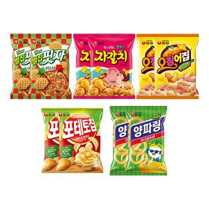 농심 포테토칩 오리지널, 60g, 2개 + 양파링, 80g, 2개 + 벌집핏자, 90g, 2개 + 자갈치, 90g, 2개 + 오징어집, 78g, 2개