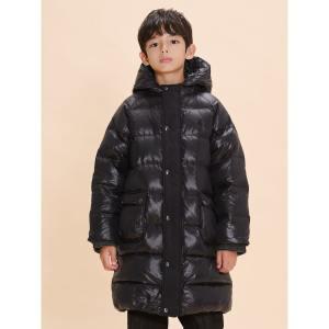 [시즌오프 30%][BEANPOLE KIDS] [BEANPOLE KIDS] 후드 덕다운 경량 롱패딩  블랙 (BI4938U025) (BI4938U025