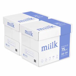 밀크 a4용지 75g 2500매 x 2박스 (5000매)