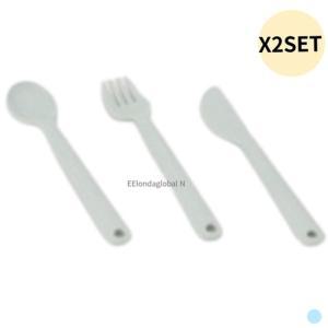 네스틱 유아 스푼 포크 나이프 커트러리 민트 X2SET