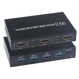 AIMOS AM-KVM 2-in-1 USB 스위치 지지대 HD 2K * 컨버터, 호스트 공유 1 모니터 및 키보드 마우스 세트, 20