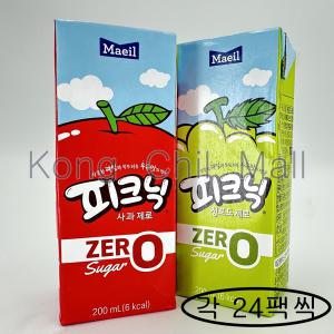 피크닉 제로 사과 + 청포도 각 200ml 24팩씩 총 48팩