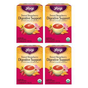 Yogi Tea Sweet Strawberry Digestive Support -  16 티백 (4 팩)