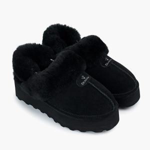 [베어파우](의정부점)(BEARPAW) MIRA 여성 양털 키높이 탈부착 블랙 슬리퍼  K2919001QD-W