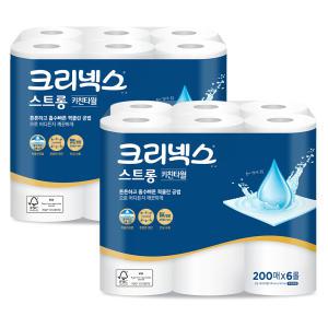 크리넥스 스트롱 키친타월, 200매, 6롤, 2개