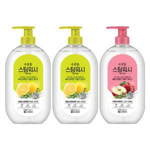 자연퐁 스팀워시 4X 주방세제 용기 레몬향, 750ml, 2개 + 애플향, 750ml, 1개