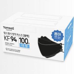 탐사 KF94 황사방역 마스크 대형 (레귤러핏), 블랙, 100매, 1개 one option