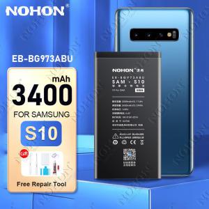 NOHON 휴대폰 배터리, 삼성 갤럭시 S10 4G 5G S10X S10E S21 울트라 20 FE S20 + 노트 10 플러스 배터리