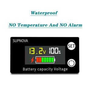 배터리 용량 표시기 DC 8V-100V 납산 리튬 LiFePO4 자동차 바이크 오토바이 전압계 전압 게이지 12V 6133A