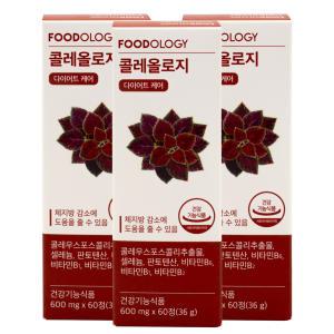 푸드올로지 콜레올로지 600mg x 60정 3통 I