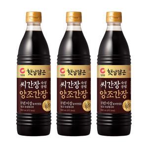 [소비기한 임박] 청정원 햇살담은 씨간장숙성양조골드, 840ml, 3개