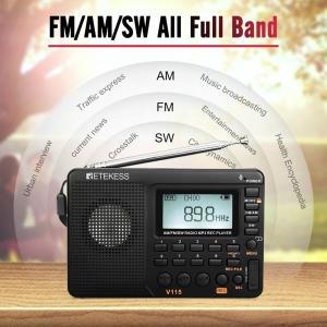 fm라디오 Retekess V115 라디오 휴대용 미니 단파 스피커 소형 AM FM mp3 고감도 포켓 디지털 풀밴드 충전