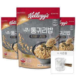 켈로그 통귀리밥 500g, 3개 + 증정 ( 유리 우드핸들 계량컵, 1개 )