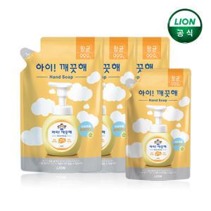 아이깨끗해 핸드워시 리필 450ml x 3개 + 200ml리필 순향 / 대용량, 거품형 손세정제