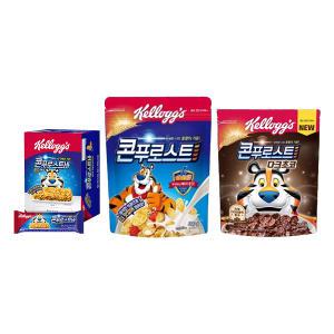 호랑이 시리즈 세트(켈로그 콘푸로스트, 600g, 1개+콘푸로스트 다크초코, 550g, 1개+켈로그 콘푸로스트바, 420g, 1개)