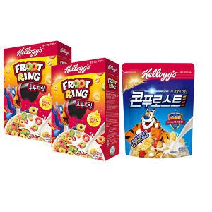 켈로그 후르트링, 530g, 2개 + 콘푸로스트, 600g ,1개