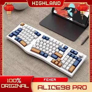 FEKER ALICE98PRO 기계식 키보드, 3 가지 모드, ALICE98 인체공학, 앨리스 무선 핫스왑, RGB 커스텀 게임용 신제품