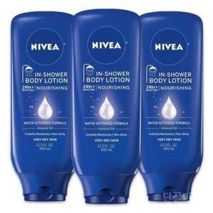 니베아 바디로션 인샤워 400ml 3개 나리싱 바디 로션 건성 피부용 케어 NIVEA