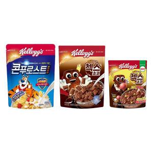 켈로그 콘푸로스트, 600g,  1개 + 오곡 첵스초코, 570g, 1개 + 매직 팝핑볼, 400g, 1개