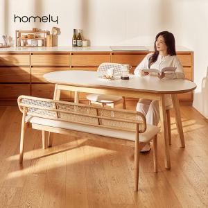 [2월 Homely 특별이벤트] 홈리 데일리 라탄 원목 벤치 PU형 2인 3인