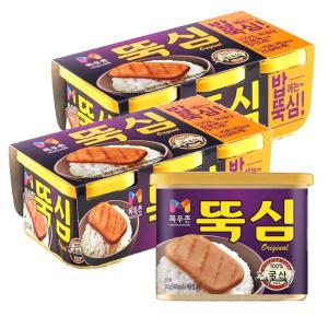 목우촌 햄 뚝심 340g 3개입X2개(총6개)/국내산 100% 원료육 햄 캔햄 스팸