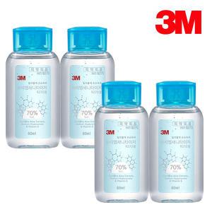 3M 휴대용 손소독제 70% 새니타이저 60ml x4개 9270