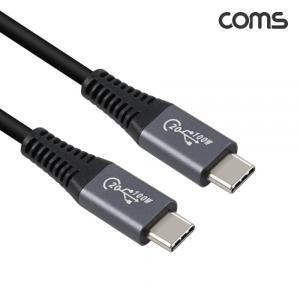 Coms USB 3.1 Type C PD 스프링 케이블 최대 2.2M C타입 MM 20Gbps 100W 고속충전