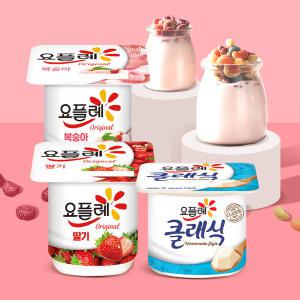 빙그레 요플레 85g 혼합 16개 / 딸기 복숭아 클래식